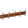 Kate and Laurel Rossmore Modern 5 Hook Shelf, Walnut and Gold, Mid-Century Coat Rack