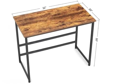 Image of Portable Wood & Metal Computer Desk | Modern Writing Table | Multipurpose Study Table Best for Home, School, Office Work & More | Ideal for Kids & Adults
