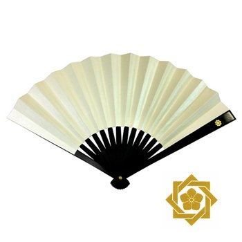 Amazon.co.jp: 伊勢屋 鉄扇8寸 坂本龍馬家紋入 白 TS-W/R : ホーム
