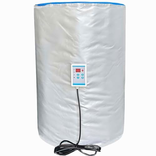 WACLMOTAKE Calentador de Tambor 2000 W/4000 W cinturón Calefactor para Tambor de 200l/1000l, Controlador de Temperatura 0-120°C Manta calefactora Alta eficiencia Gray-55Gallon/200L