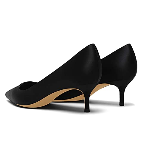Women Fashion Pointed Toe Slip On Comfort Basic Kitten Heel Pumps Shoes4