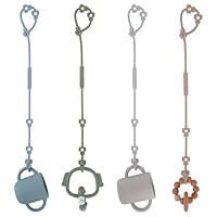 REOEWE Cup Catcher,Sicherheitsgurte Für Spielzeug, Trinkbecher Halteriemen Für Kinderwagen Hochstuhl Autositz Fechten, Aus Lebensmittelqualität Silikon, BPA-frei, 4er-Pack