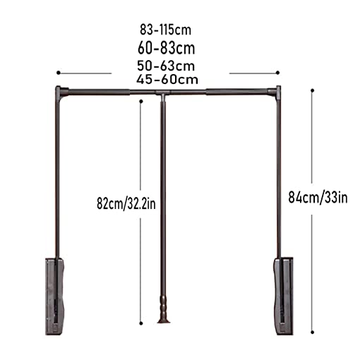 Tringle de penderie réglable en aluminium 45-115 cm pour placard