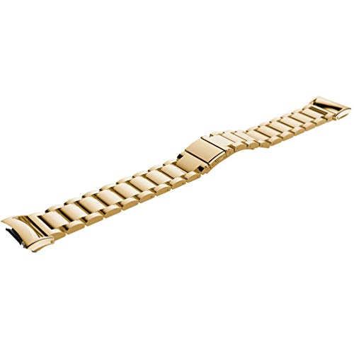 Hemobllo Pulseira compatível com Samsung Gear Fit 2 – Pulseira de substituição de aço inoxidável par
