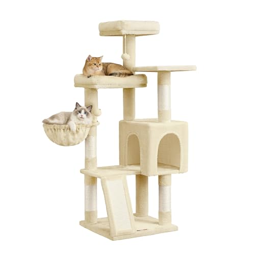 Feandrea Arbre à Chat, Tour pour Chat avec Poteaux à Griffer et Rampe, 3 Grandes Plateformes, 1...