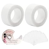 Fashion Tape Körper Doppelseitiges Klebeband, Transparent Fixierband Tape für BH Träger Kleid Damen Bekleidung Zubehör, 2 Rollen und Abroller(Transparent)