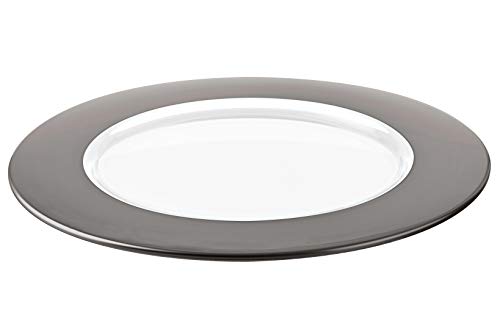 Set de 2 platos de vidrio con banda de titanio 12.6" D miniatura 1
