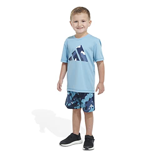 Image of adidas baby-boys Poly Tee Aop 3s Short Set(infant)