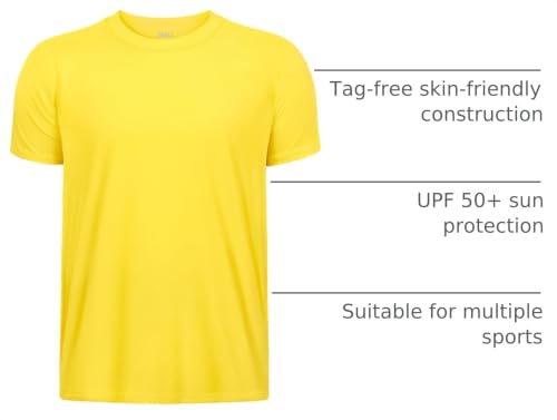 Image of Boys Neon Shirts Dry Fit Athletic T Shirts UPF 50+ Performance Cooling Shirt Short Sleeve Rash Guard Kids Top for Boys Girls