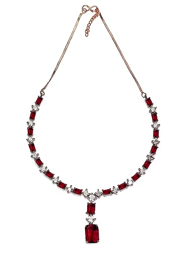 Image of Karatcart Elegant Silver Plated Blue American Diamond Necklace Set for Women