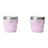 YETI Rambler 4 oz Stackable Cup, Stainless Steel, Vacuum Insulated Espresso/Coffee Cup, 2 Pack, Cherry Blossom