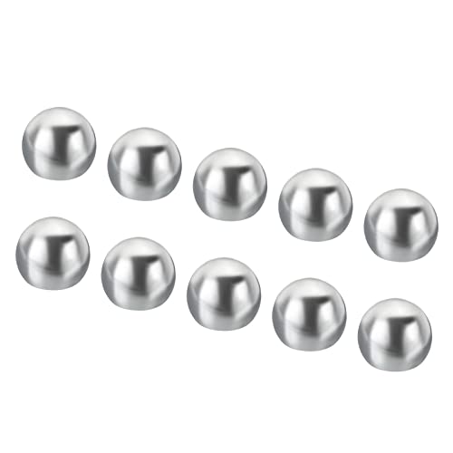 Image of PATIKIL 10 Pack M10 x 1mm Thread Lamp Finials Cap, Silver Tone Carbon Steel, 18mm Diameter, Flange Nut, ISO Metric Right Hand Thread