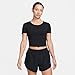 Nike Women's Cropped Dri-FIT Top with Reflective Logo, Black, Large