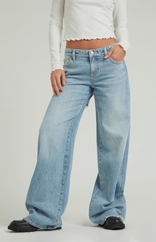 PacSun Women's Casey Low Rise Baggy Jeans Butt Slit Light Indigo2