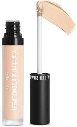 Swiss Beauty Perfect Liquid Light Weight Concealer With Full Coverage |Easily Blendable Concealer For Face Makeup With Matte Finish | Shade- Medium Beige, 6g