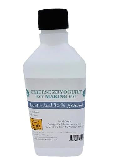 GOAT NUTRITION EST. 1981 Lactic Acid 80% Food Grade – 500ml – For Cheese Making, Mozzarella, Ricotta, Queso Blanco & Fermented Dairy – Ideal for UHT & Powdered Milk