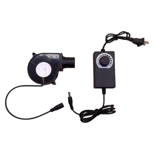 Image of A BBQ Air Blower 12V DC Brushless Mini Fan for Grills Wood Charcoal Grill Fire Starter Outdoor Cooking High Speed Adjustable Speed Controller Style A