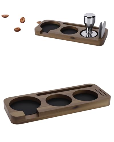 Image of 51-58mm Espresso Tamping Station, 3-Slot Premium Walnut Espresso Organizer Station, Non-Slip Espresso Machine Accessories for Barista Countertop, Coffee Gifts for Coffee Lovers