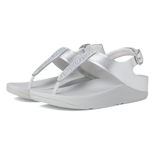 Image of FitFlop Womens Fino Crystal-Mix T-Strap Sandal