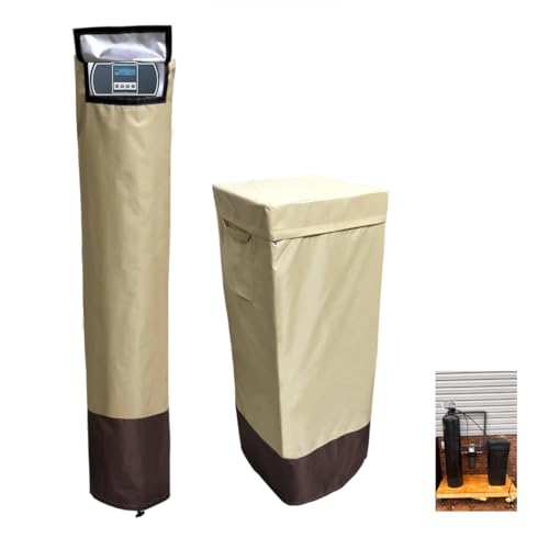 CHENGNAN Cubierta suavizante de agua para unidades exteriores, cubierta de tanque de filtro (11 pulgadas de profundidad x 55 pulgadas de alto) + cubierta de tanque de salmuera (16 pulgadas de