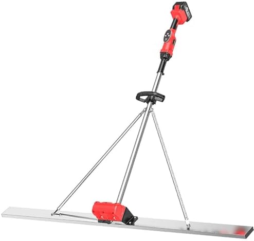 Power Concrete Screed Vibratory Kit - Cordless Electric Cement Finishing Tool, 9 Speed Settings, 150cm Size, Includes 2 Batteries for Efficient Concrete Leveling and Finishing