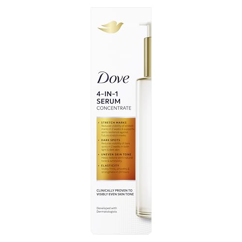 Dove Sérum Corporal 4 en 1 para estrías, manchas, tono de piel desigual y pérdida de elasticidad con niacinamida y péptidos de colágeno 100 ML