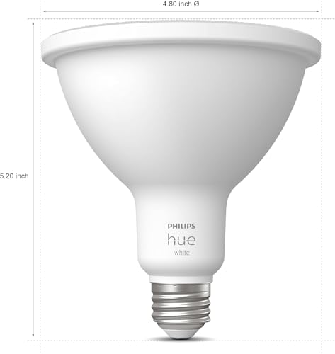 Image of Philips Hue White PAR38 LED 100W Equivalent Waterproof Dimmable Smart Wireless Flood Light Bulb (2 Pack)