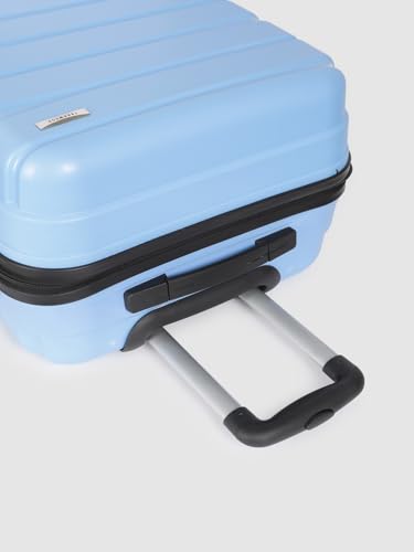 Image of Teakwood Unisex Trolley Bag for Travel, Hard Cabin Trolley Large Travel Suitcase Bag, Lock System 360 Degree 8 Rotating Wheels (55, 65 CM, Powder Blue)