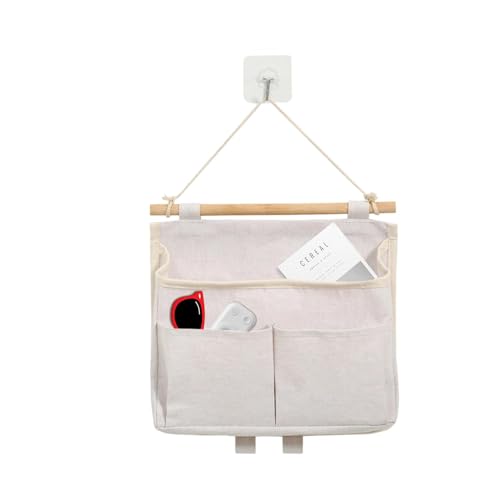 壁掛けバッグ,ドアハング収納バスケット - ポケット付き壁掛けオーガナイザー クローゼット、オフィス、寝室、壁掛け式収納吊り袋ベッドサイド吊り下げ式物置袋寮学生吊り下げ式物置袋