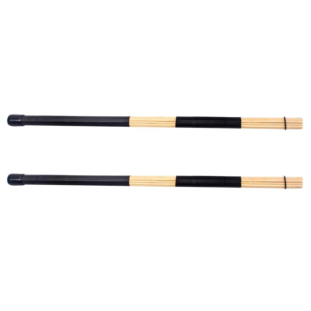 1 Pair Bamboo Rods Jazz Drum Sticks Brushes Drumsticks Leather Handle Black| Musical Instruments & Gear|Percussion|Parts & Accessories|Sticks, Brushes, & Mallets-image-37