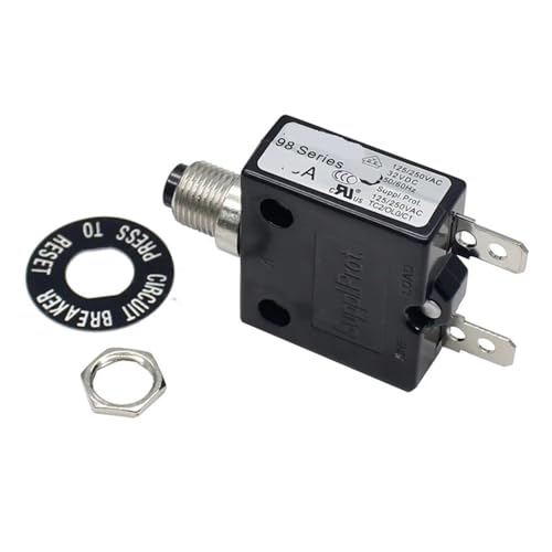 LTRAJUYNH 1 Interruptor de protección contra sobrecarga con botón pulsador de reinicio automático, Serie 98, 80