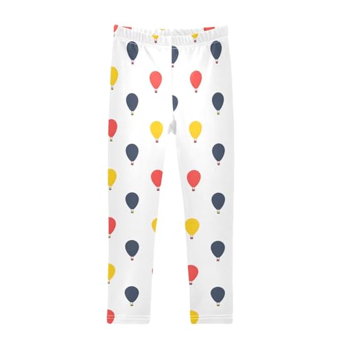 Colorful Simple Hot Air Balloon Girls Leggings Soft Comfortable Athletic Leggings Dancing Pants for 4-10 Years