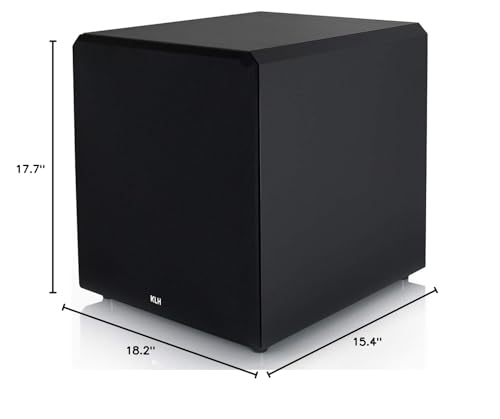 KLH Stratton 12" 500W Powered Subwoofer, Carbon Black