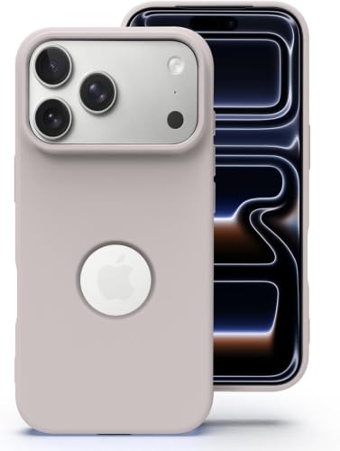 Image of Elzzi Microfiber Cover Compatible for iPhone 17 Pro Max Case Silicone Cases Protective Anti Fingerprint Non Slippery Shockproof Back Covers (Stone Grey)