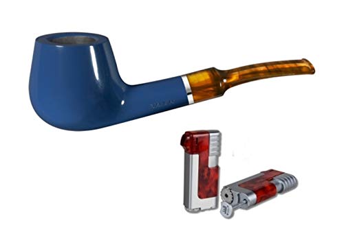 Vauen Pfeife AZZURRO 1540+ Necuma Pfeifenfeuerzeug inkl. Lifestyle-Ambiente Tastingbogen