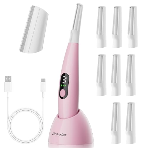 Skinharbor Sonic Dermaplane Razor for Women Face WomenS Facial Exfoliation & Peach Fuzz Hair Removal System Anti-Aging3 Speeds8 Dermaplaning BladesRechargeable Sonic Dermaplaning Tool