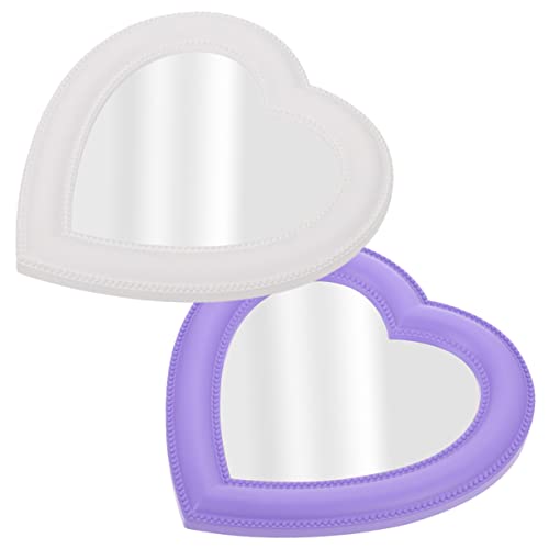 LIFKOME Espejo de Maquillaje de Mesa Formado en Corazón 2Pcs