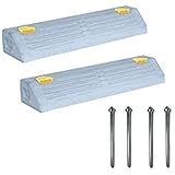 駐車場のコンクリート製車止め(カーストッパー)NSP-100B 幅600mm高100mm低車高タイプ アスファルト用ピン付き 2個セット