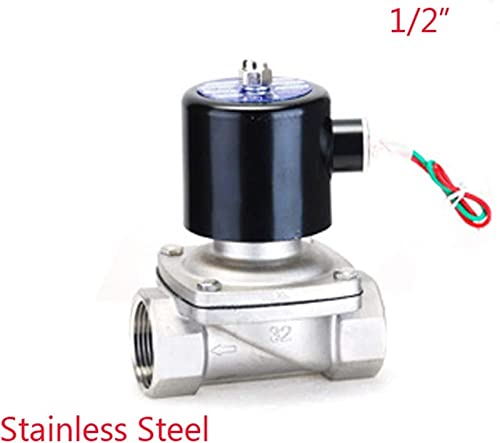 Électrovanne électrique 1/2 110V AC vanne eau air inox 2 voies 2W160 - 6