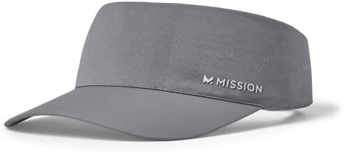 MISSION Cooling Unisex Stretchy Visor Hat for Men and Women, No Slip Band, UPF 50 Sun Protection Visor - Charcoal
