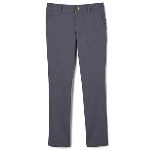 Image of French Toast Girls' Straight Fit Stretch Twill Pant | Adjustable waist, Reinforced knees, Offerend in Standard & Plus sizes, Straight leg school uniform pant