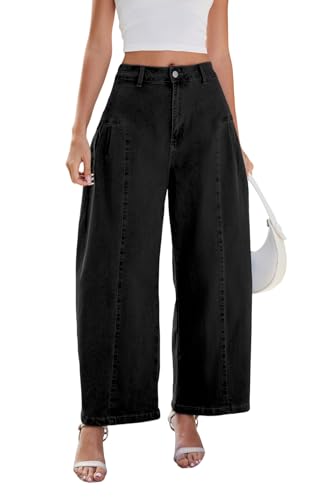 Women's Wide Leg Jeans High Waisted Straight Leg Baggy Jeans Bell Bottom Casual Denim Pants