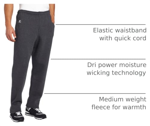 Image of Russell Athletic Men's Dri Power Fleece Open Bottom Sweatpants with Pockets, Relaxed Fit, Moisture Wicking