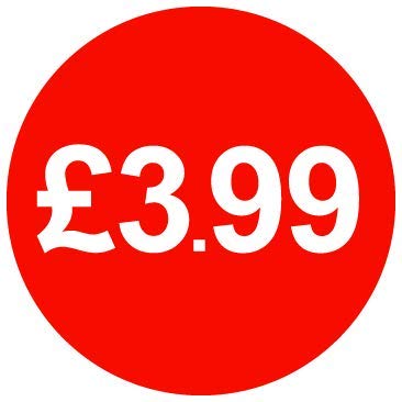 30mm Price Stickers Pack of 500 - Red - £3.99