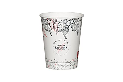 LogiPack GeRo Kaffeebecher 12oz 300ml | Heiß- und Kaltgetränkebecher | Pappe beschichtet | Empfohlener Temperaturbereich: -20°C bis +90°C. Ideal für alkoholfreie Getränke aller Art | (300) Cover