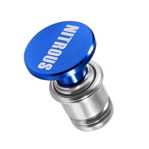 Image of Nitrous Car Cigarette Lighter, 12 Volt Aluminum Auto Cigarette Lighter Plug Replacement, Universal Cigarette Lighters Button Decoration for Most Vehicle Socket Size A