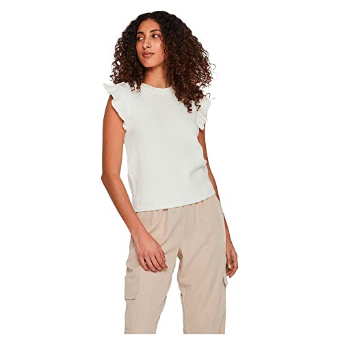 VIRIL O-Neck Flounce Knit Vest - NOOS