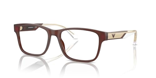 Image of Emporio Armani mens Ea3239f Low Bridge Fit Rectangular Prescription Eyewear Frames