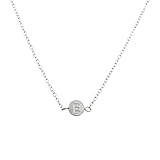 LUX ACCESSORIES Delicate Simple Round E Initial Name Pendant Necklace
