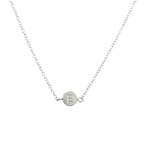 LUX ACCESSORIES Delicate Simple Round E Initial Name Pendant Necklace